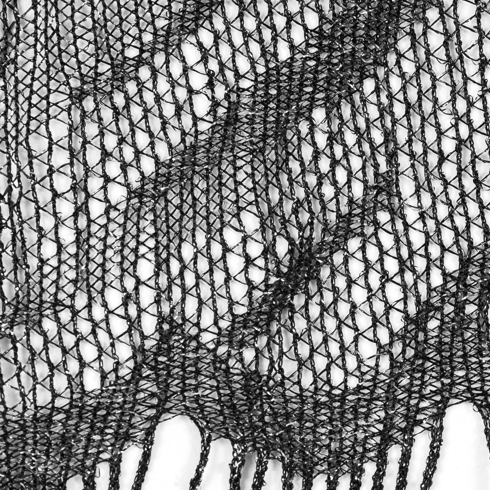 Black and Metallic Silver Fringe Panel - Joann Fabrics