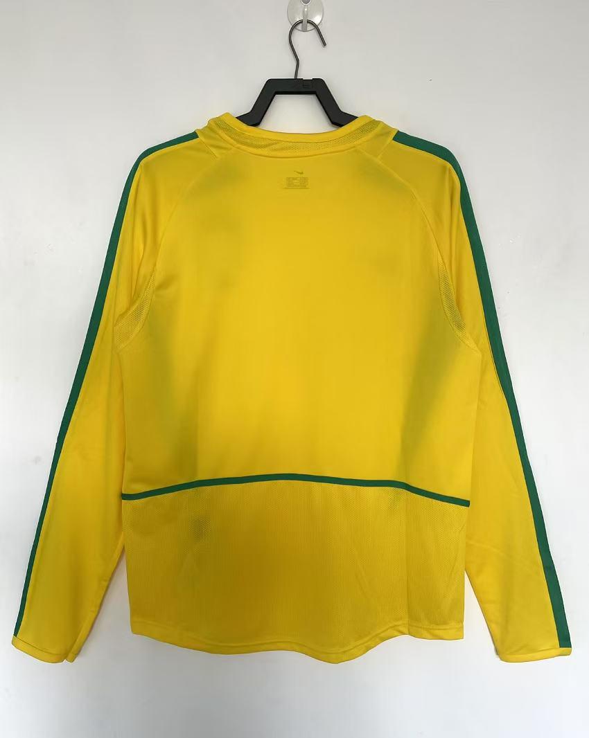 2002 Retro Long Sleeve Brazil Home Soccer Jersey 1:1 Thai Quality