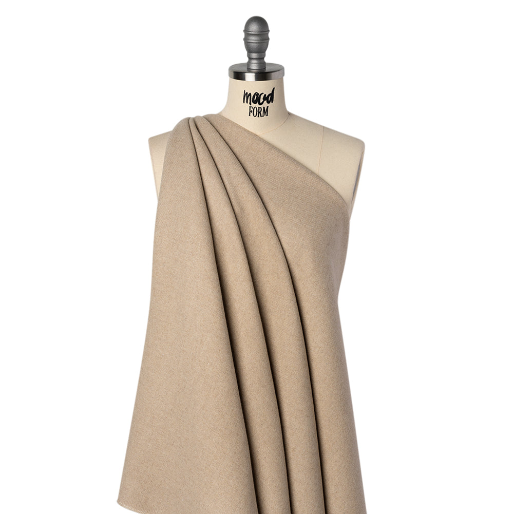 Recycled Brushed Wool Blend Twill Coating - Pasta Beige - Made in Italy - Maeve Collection - Joann Fabrics