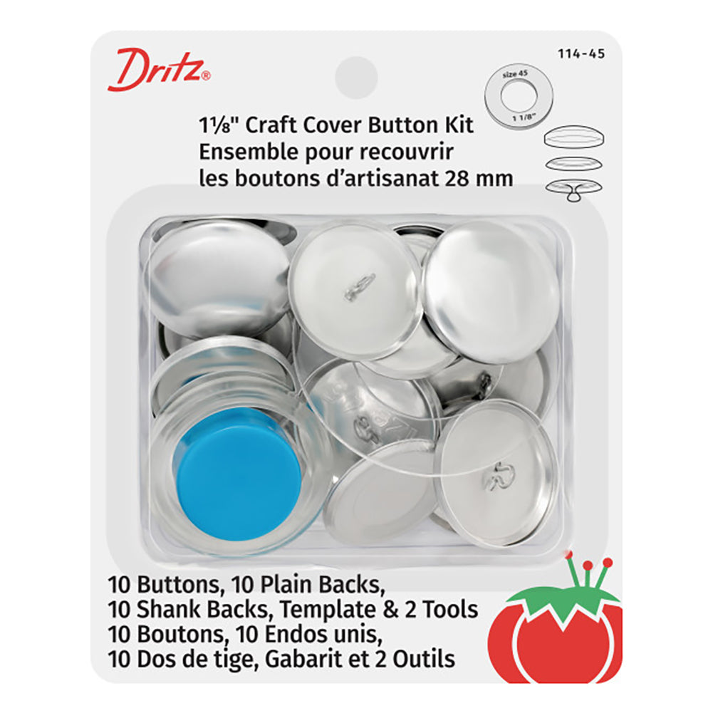 Dritz Craft Cover Button Kit - Nickel - 1.125