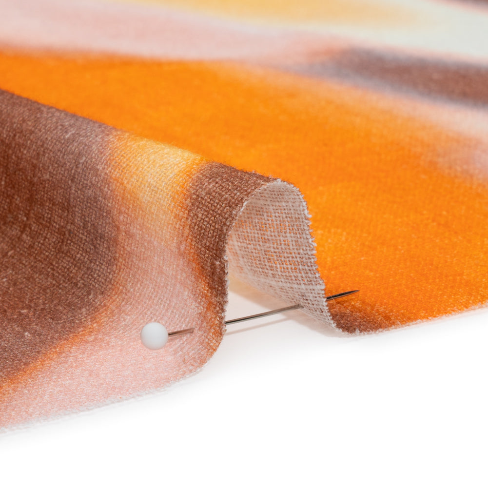 Slubbed Gauzy Cotton Woven Print - Orange, Pink and Brown Hazy Abstract - Mood Exclusive Scattered Sunlight - Joann Fabrics