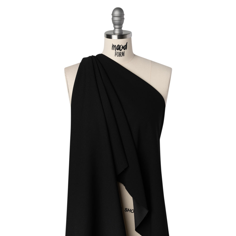 Stretch Polyester Crepe Double Knit - Black - Designer Deadstock - Joann Fabrics