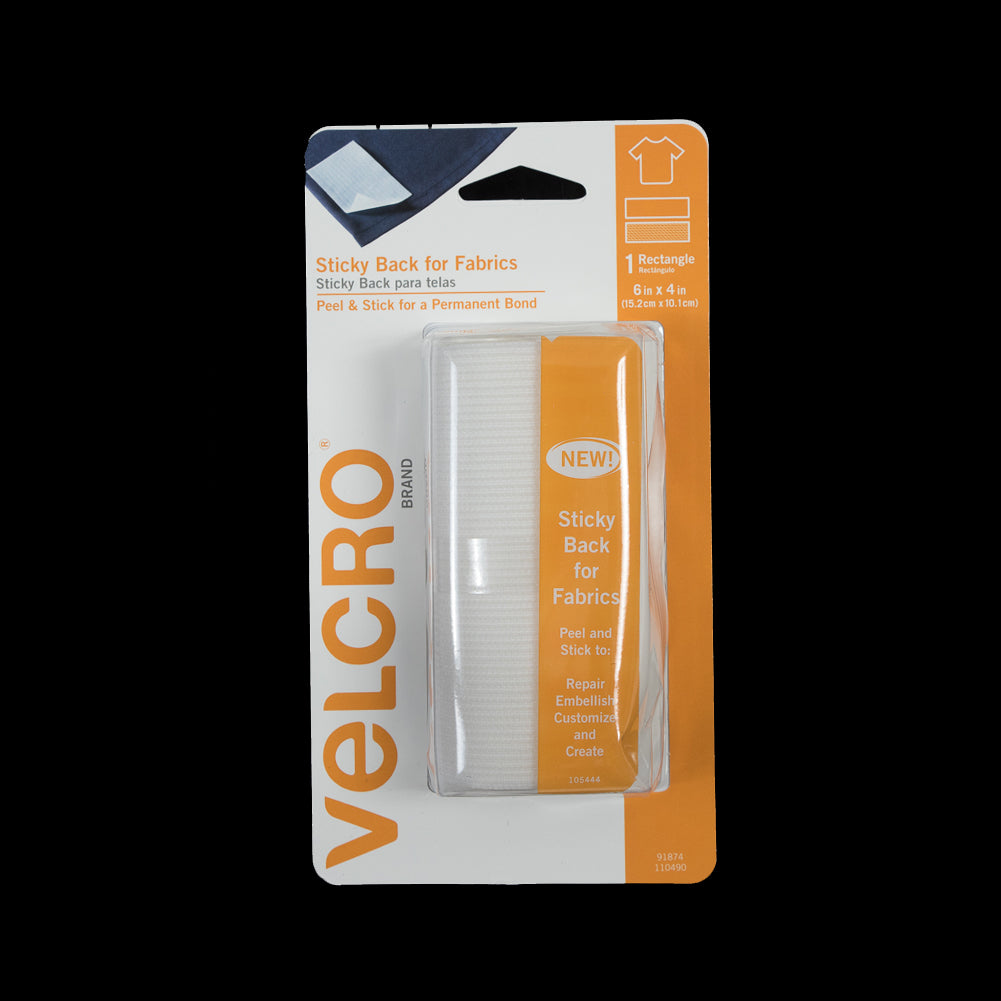 Rectangular White Sticky Back VELCRO&reg; Tape - 6