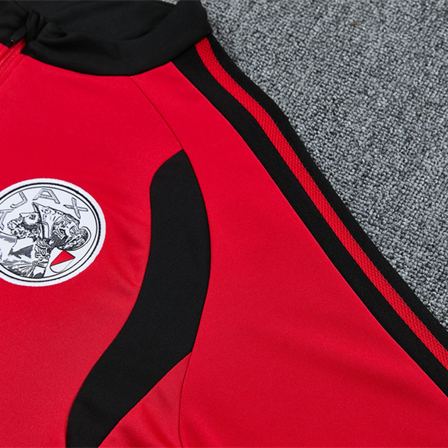 Ajax 26-27 Kids Long Sleeve Training Set - Red Top & Black Pants - UnitedFutballJersey