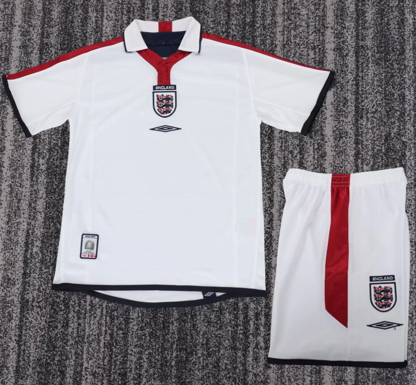 2004 Retro England Home Football Shirt 1:1 Thai Quality Kids Size