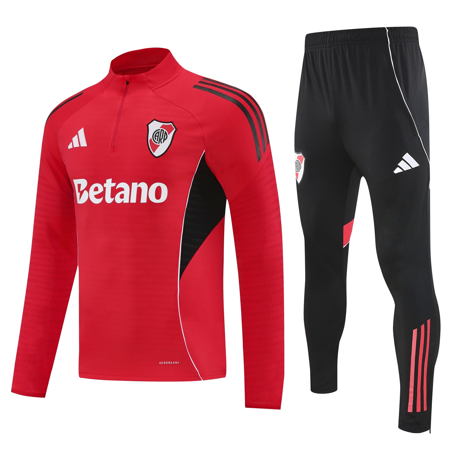 River Plate 25-26 Long Sleeves Training Set - Red Top & Black Pants - UnitedFutballJersey