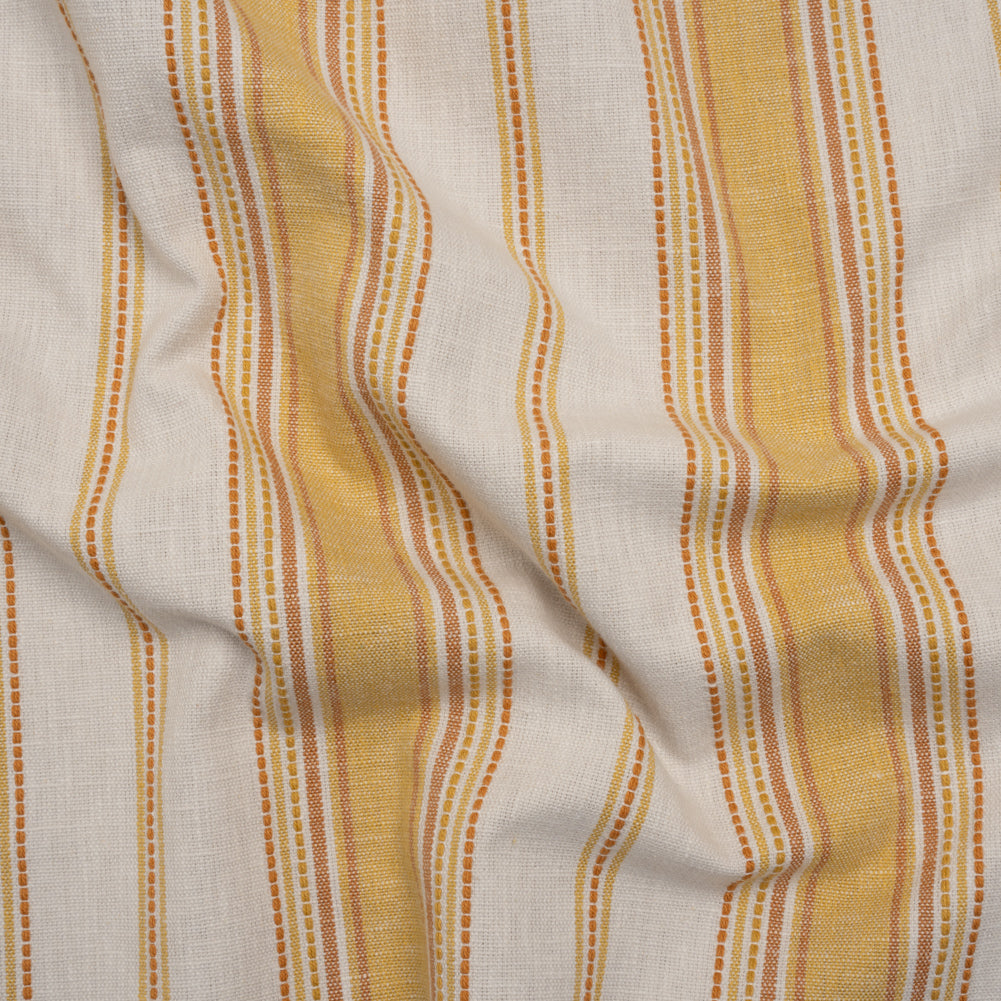 Cotton and Recycled Polyester Woven - Marigold Tactile Stripes - British Imported - Joann Fabrics