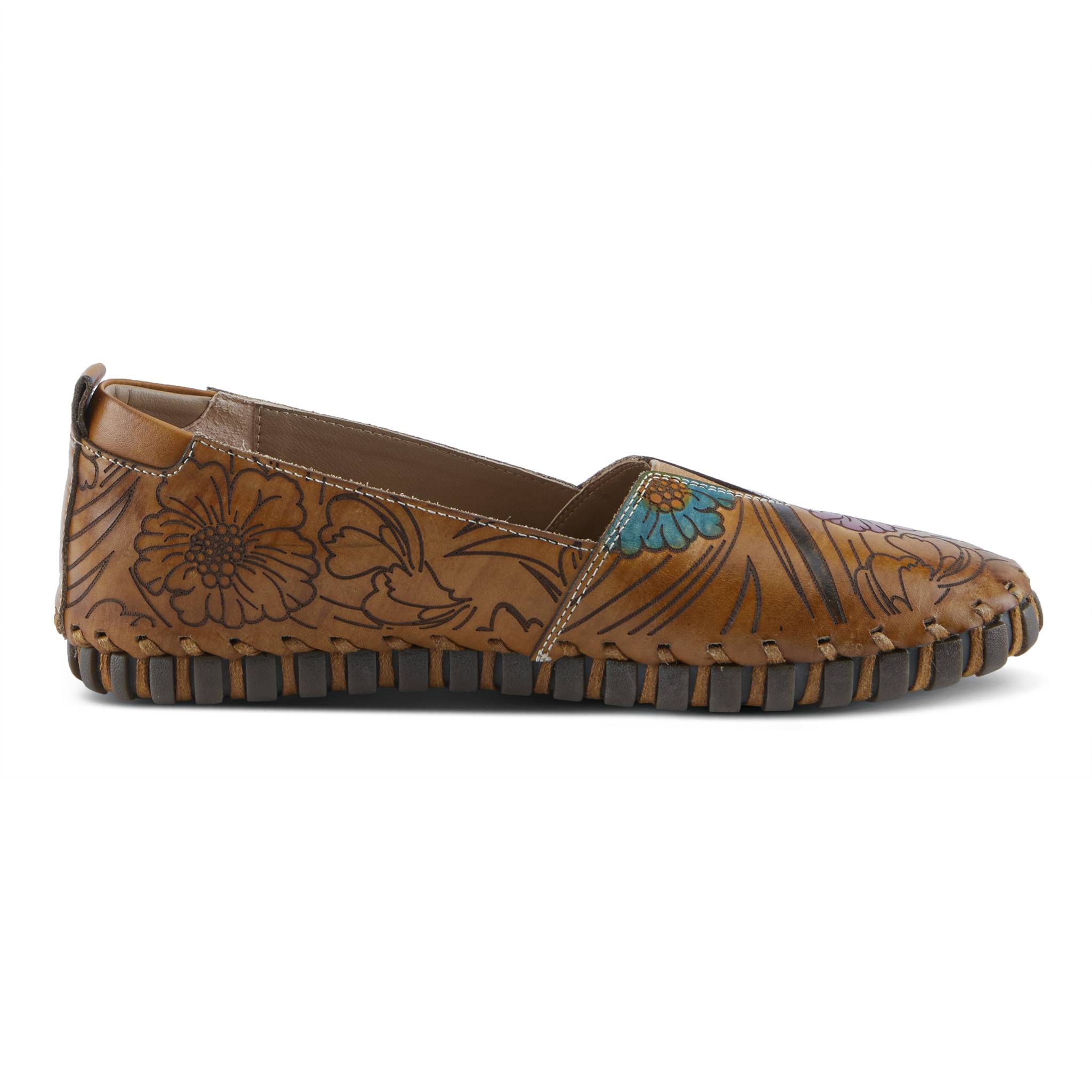 L'Artiste by Spring Step® Handpainted Etched Floral Leather Shoes - Northstyle Catalog