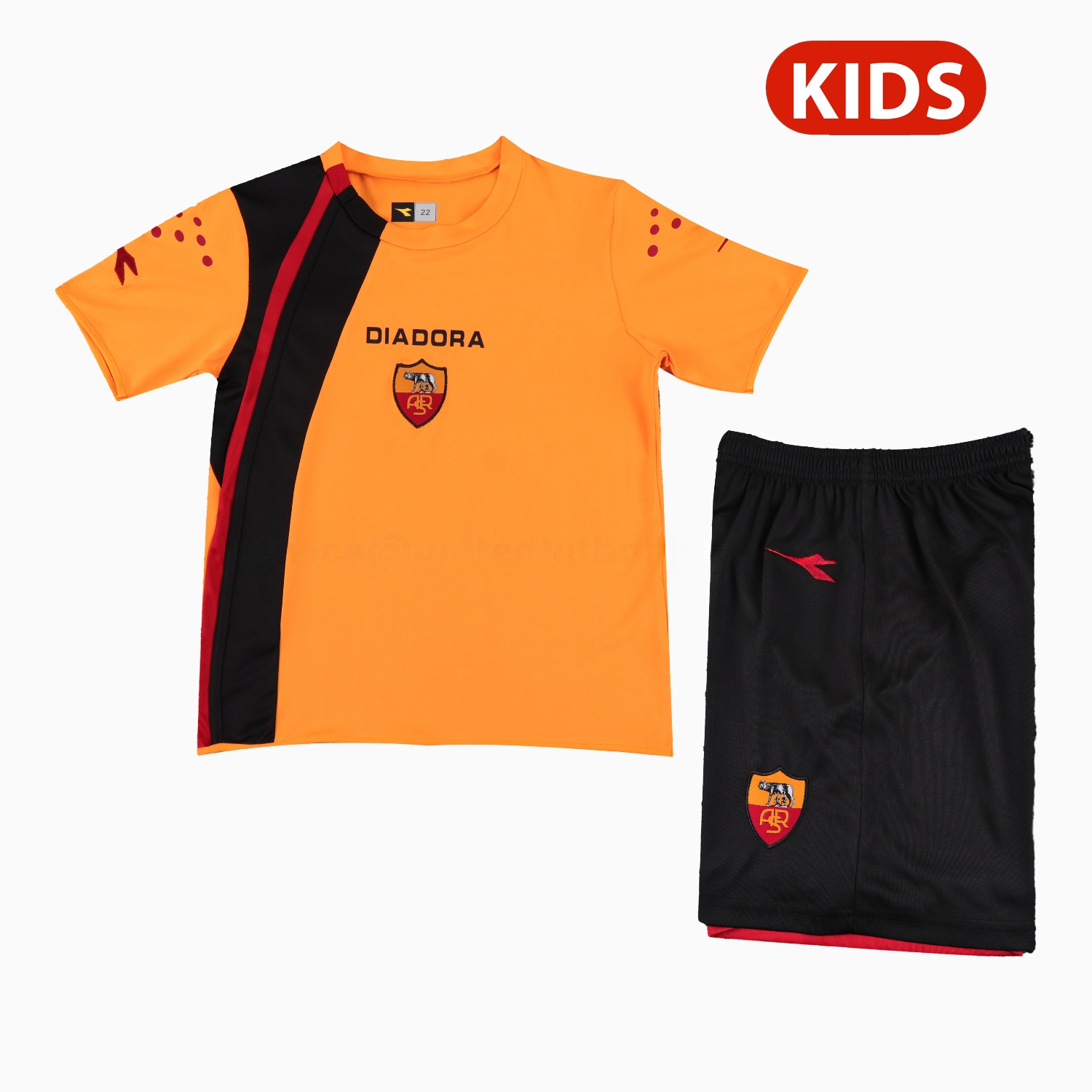 Retro Roma 2005-06 Home Kids Kit - UnitedFutballJersey