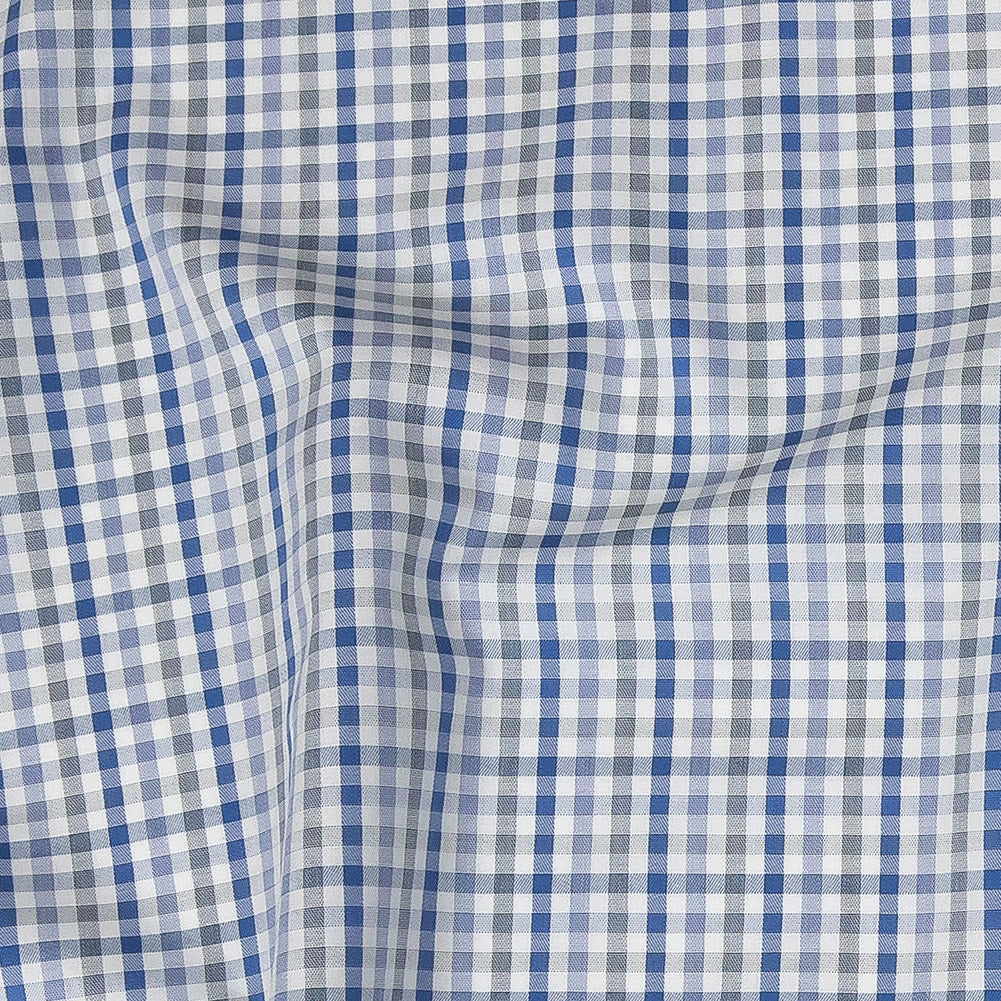 Premium Blue, Eventide and White Plaid Cotton Shirting - Joann Fabrics