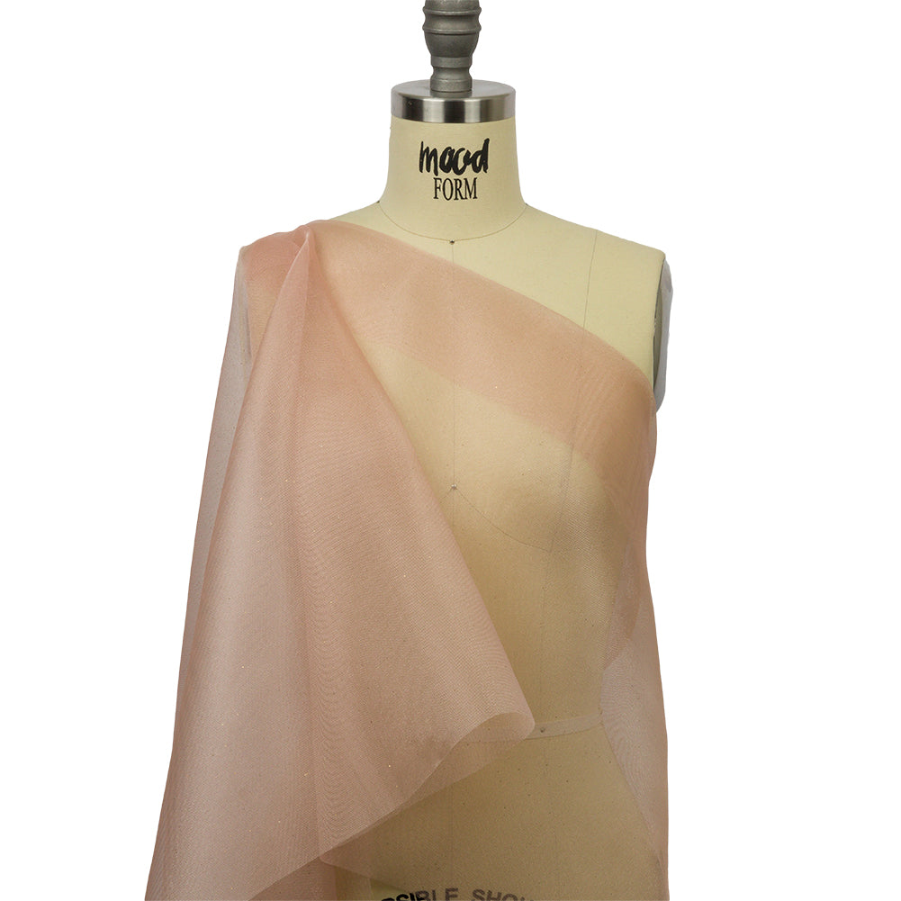 Polyester Mesh Organza with Gold Glitter - Rose Gold - Starlight Collection - Joann Fabrics