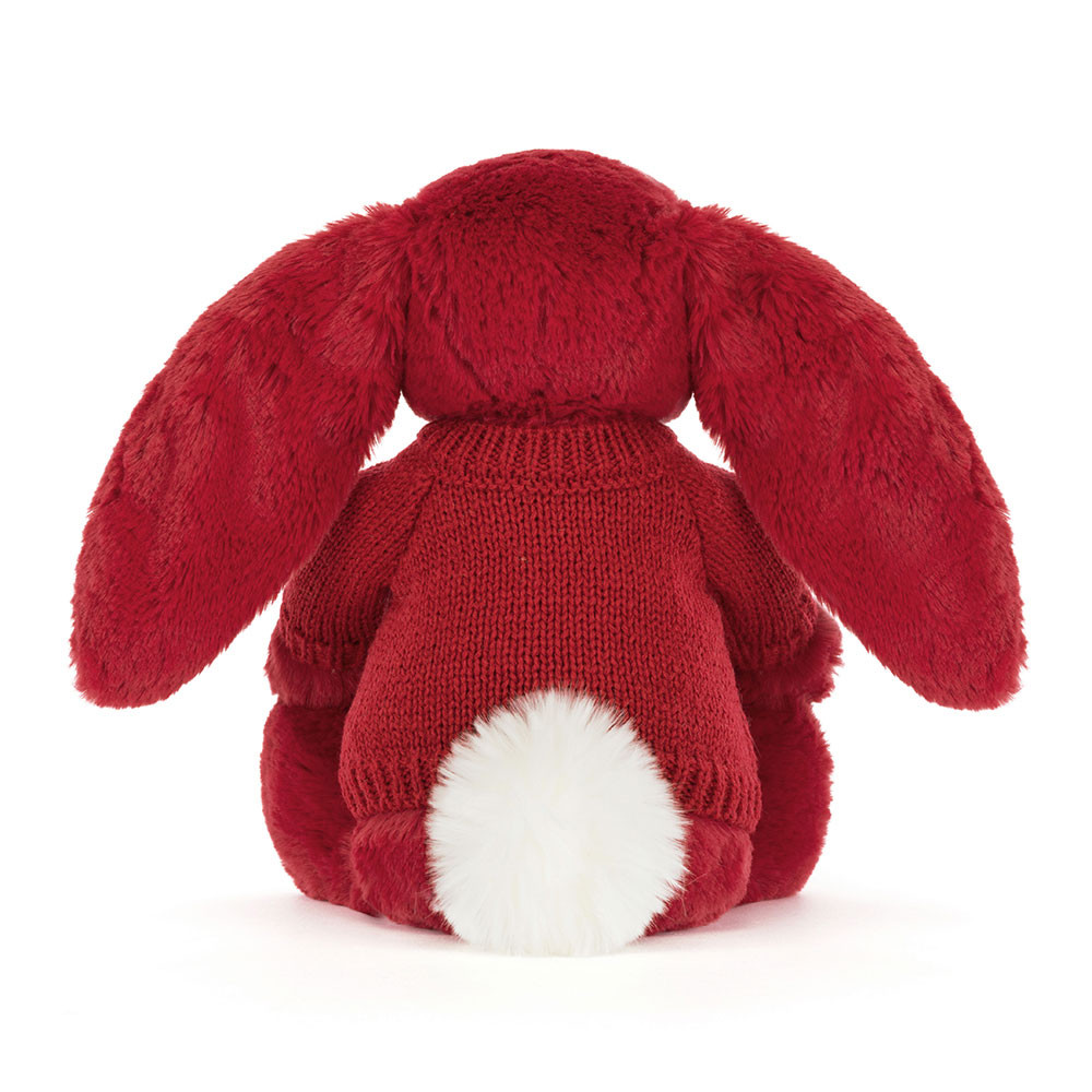 Bashful Luxe Bunny Scarlett with Personalized Red Jumper