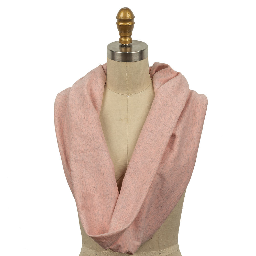 Heathered Rose Quartz and Gray Tubular Cotton Jersey - Joann Fabrics
