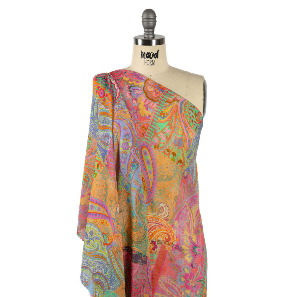 Viscose Georgette - Pink Patchwork Paisley - Pastel Patina Print - Mood Exclusive Gisele Collection - Joann Fabrics