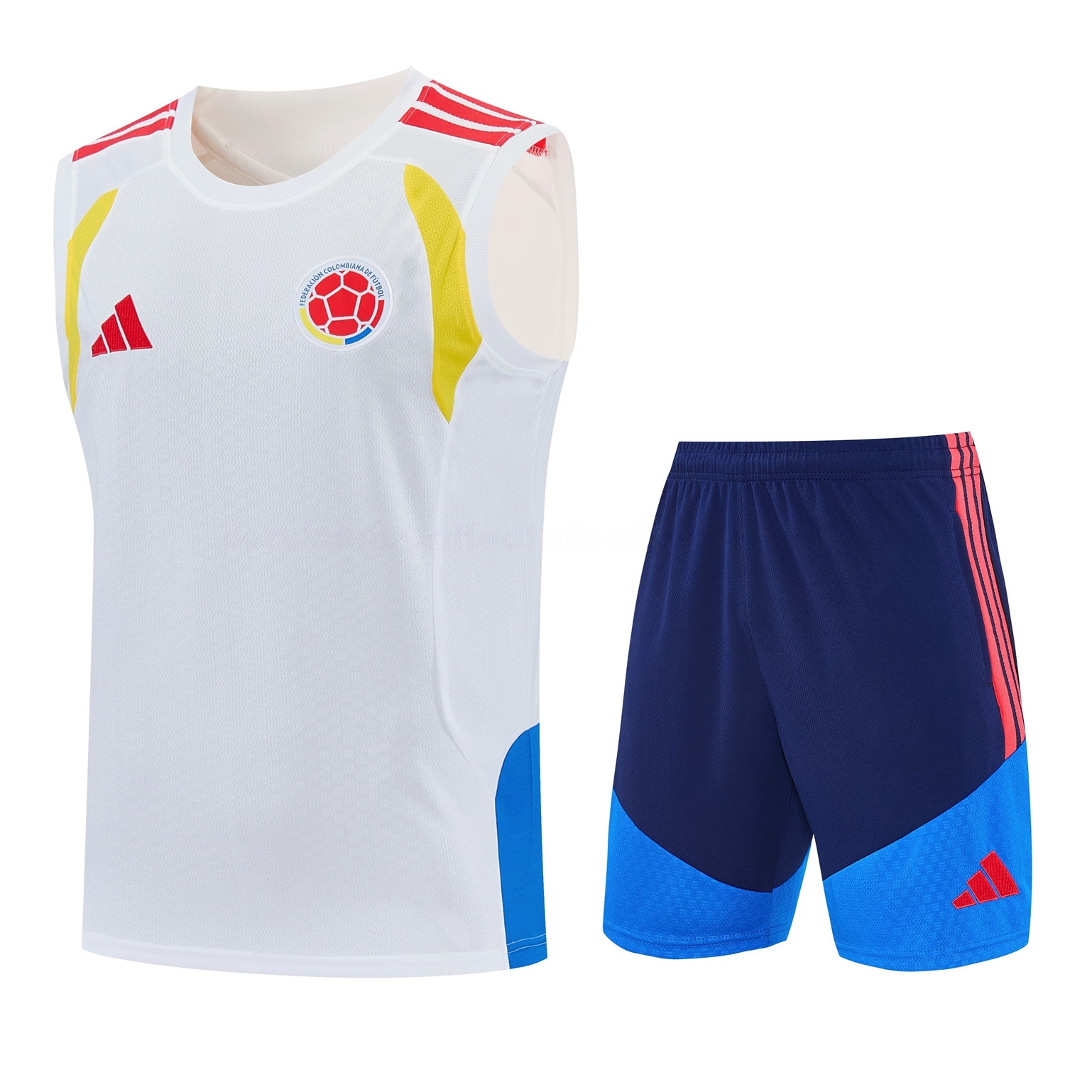 Colombia 2026 Vest Training Set - White Vest and Blue Shorts - UnitedFutballJersey