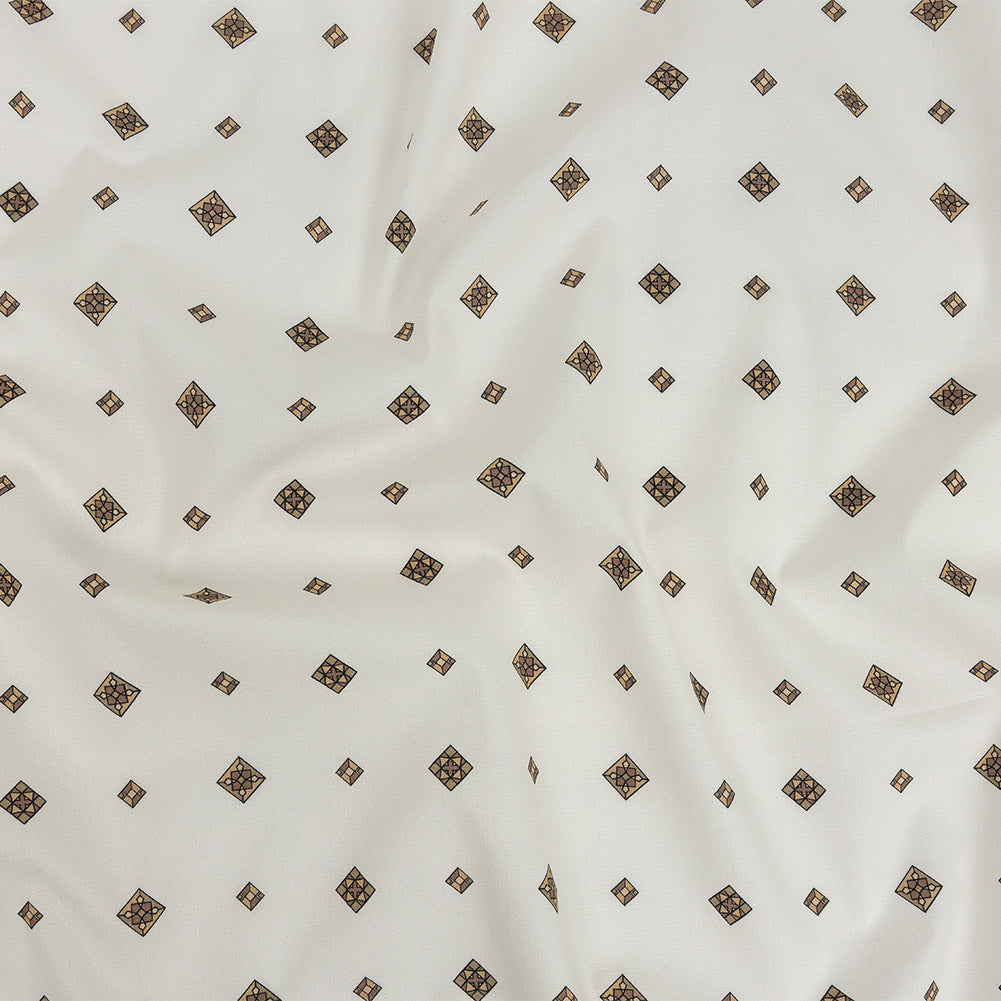 Mood Exclusive Off-White Geometric Gems Stretch Cotton Poplin - Joann Fabrics