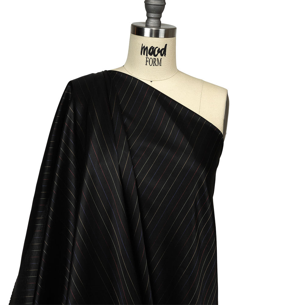 Black and Rainbow Pinstriped Acetate Twill Lining - Joann Fabrics
