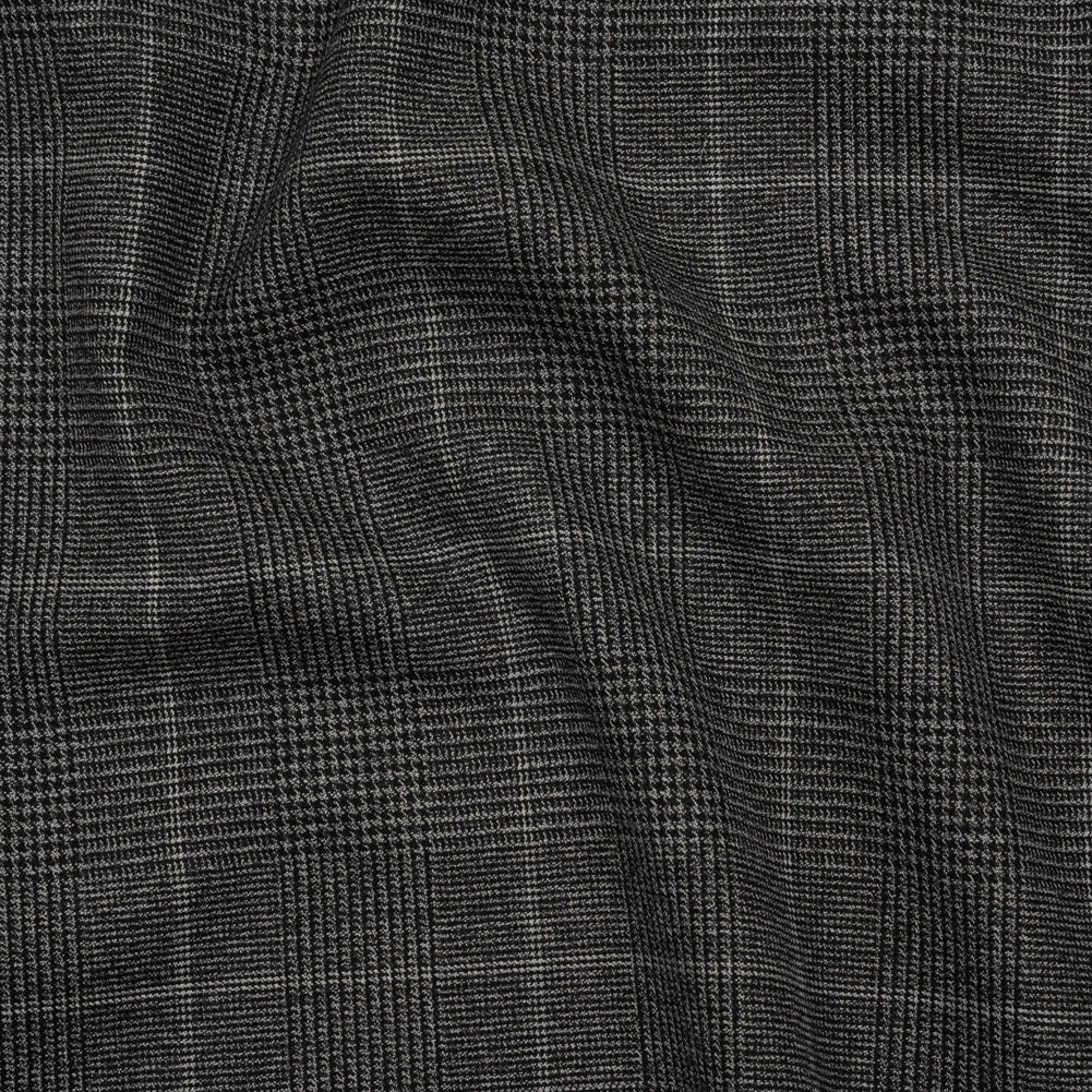 Super 130 Wool Suiting Made in Italy - Black and White Glen Plaid - Deadstock - Joann Fabrics