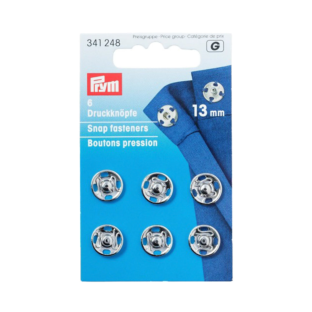 Prym Sew-On Snap Fasteners - Silver Brass 13mm - 6 ct - Joann Fabrics