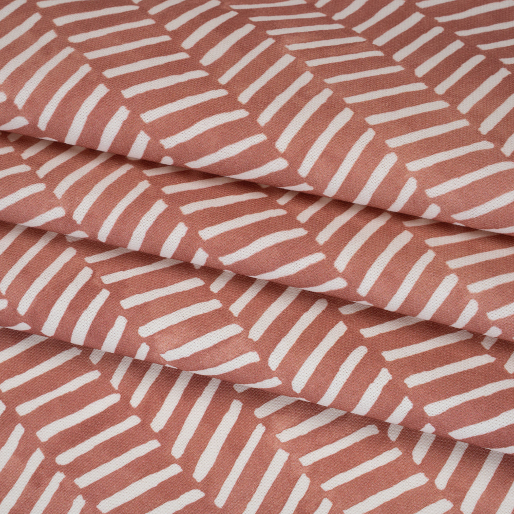 Brushed Cotton and Linen Canvas Print - Berry Painted Herringbone - British Imported - Joann Fabrics