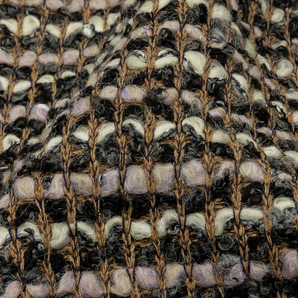 Beige, Cream and Charcoal Boucle Stripes Chunky Wool Blend Sweater Knit - Joann Fabrics