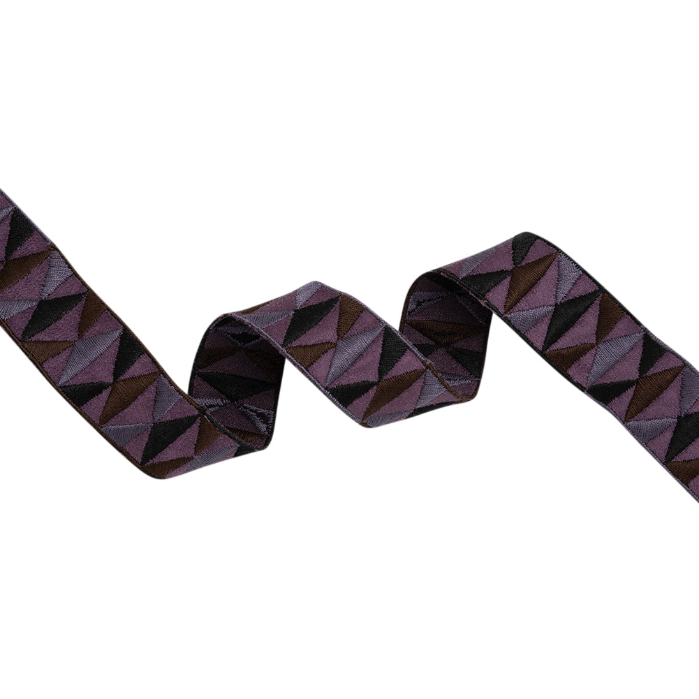 Embroidered Faux Suede Ribbon - 1.25