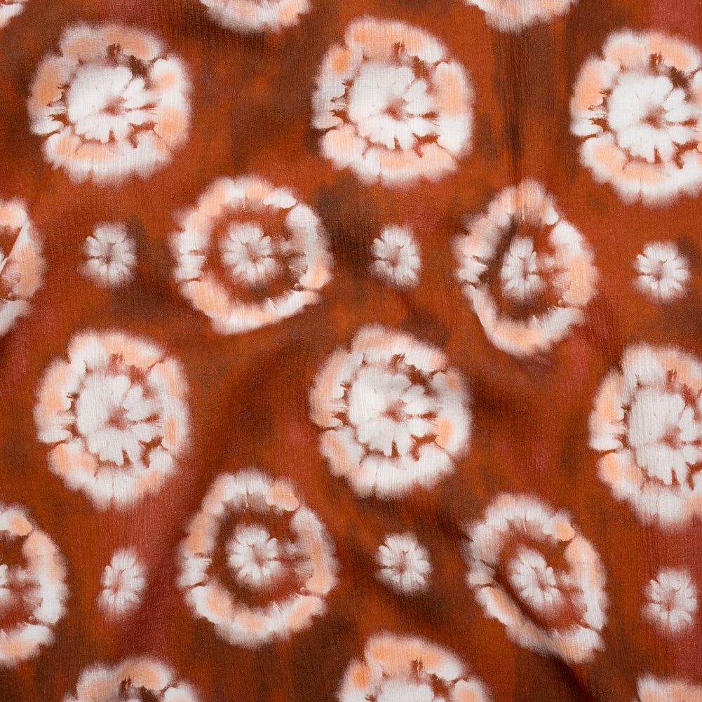 Slubbed Gauzy Cotton Woven - Red, Peach and White Tie Dye Flowers - Mood Exclusive Dandelion Daydream Print - Joann Fabrics