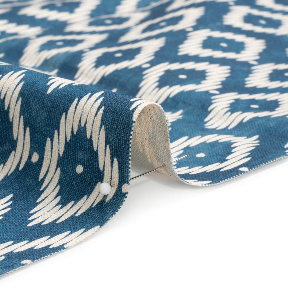 Cotton and Linen Canvas Print - Midnight Diamonds and Dots - British Imported - Joann Fabrics
