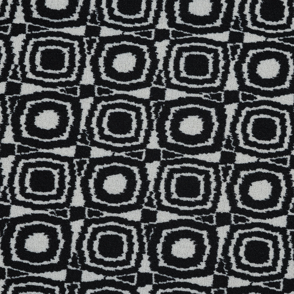Black and Ivory Geometric Polyester Crepe - Joann Fabrics