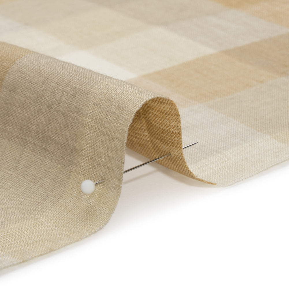 Beige and Cream Checkered Lightweight Linen Woven - Joann Fabrics