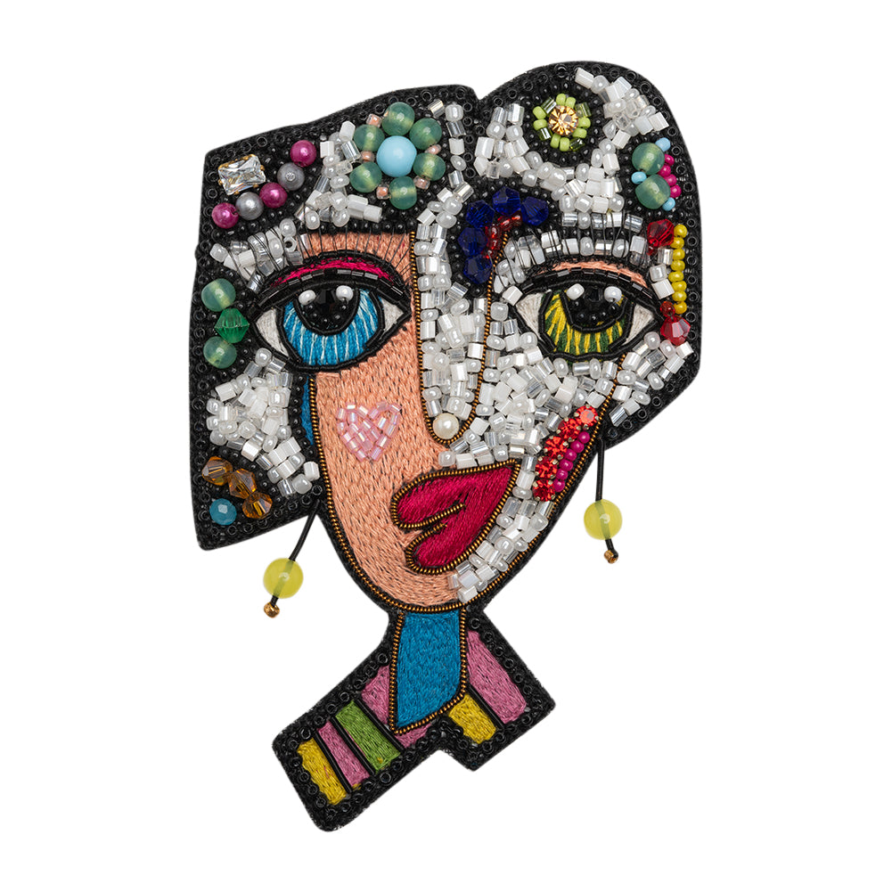Embroidered, Rhinestones and Glass Beaded Applique, 4.375