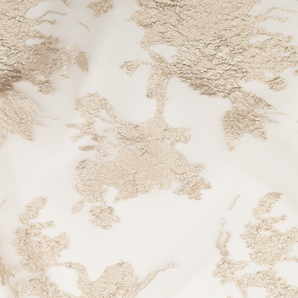 Metallic Golden Egg and Warm Sand Abstract Luxury Organza Brocade - Joann Fabrics