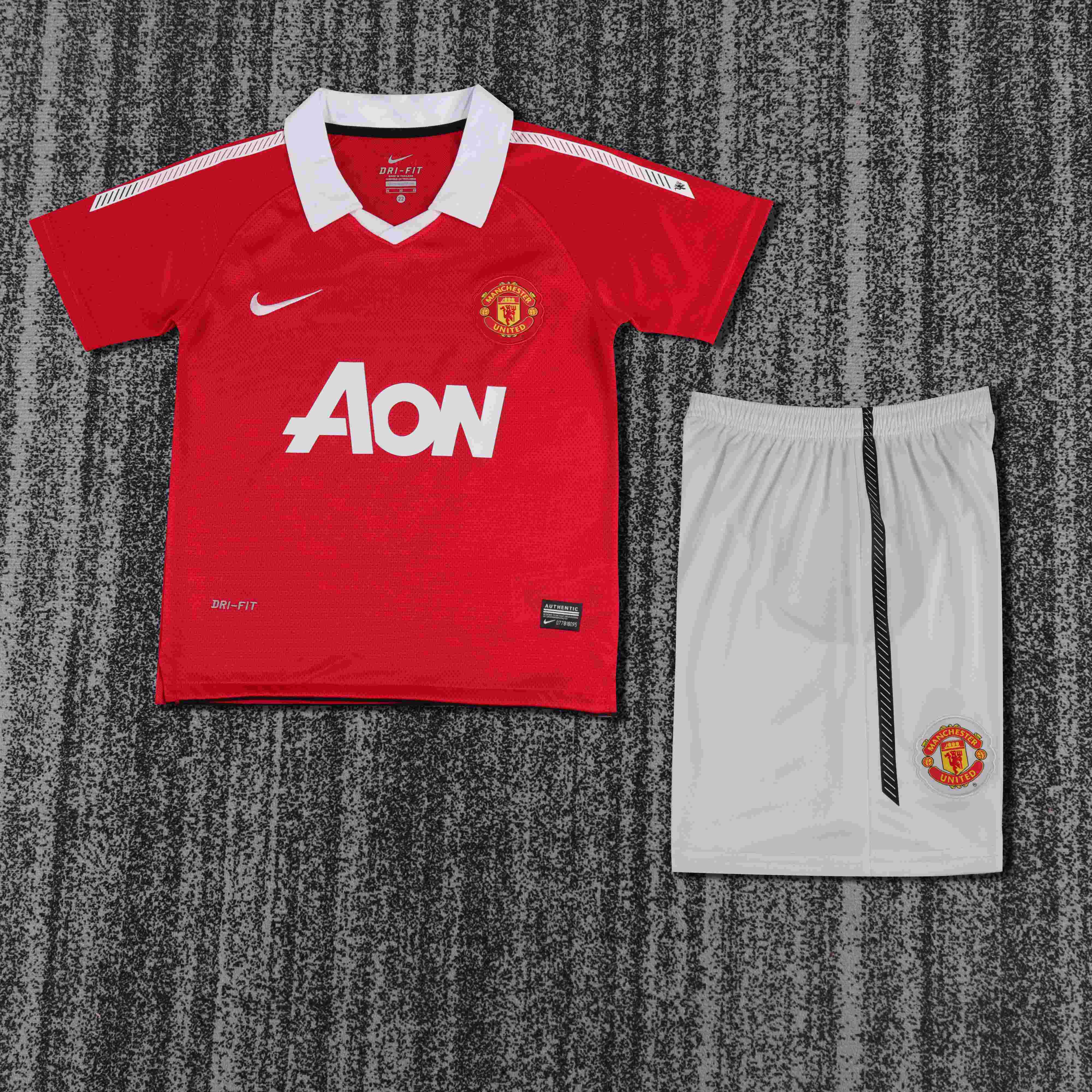 2010-2011 Retro Manchester United Home Football Shirt 1:1 Thai Quality Kids Size