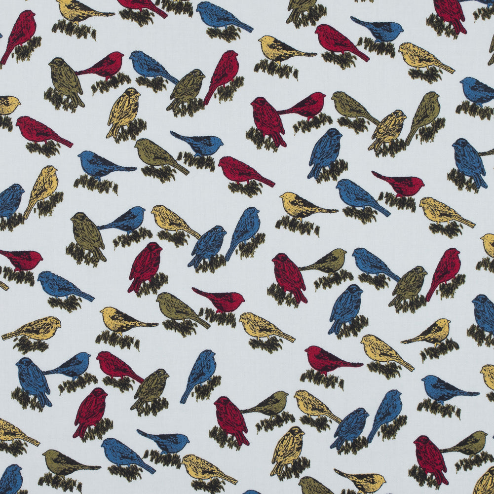 White Birds Printed on a Cotton Sateen - Joann Fabrics