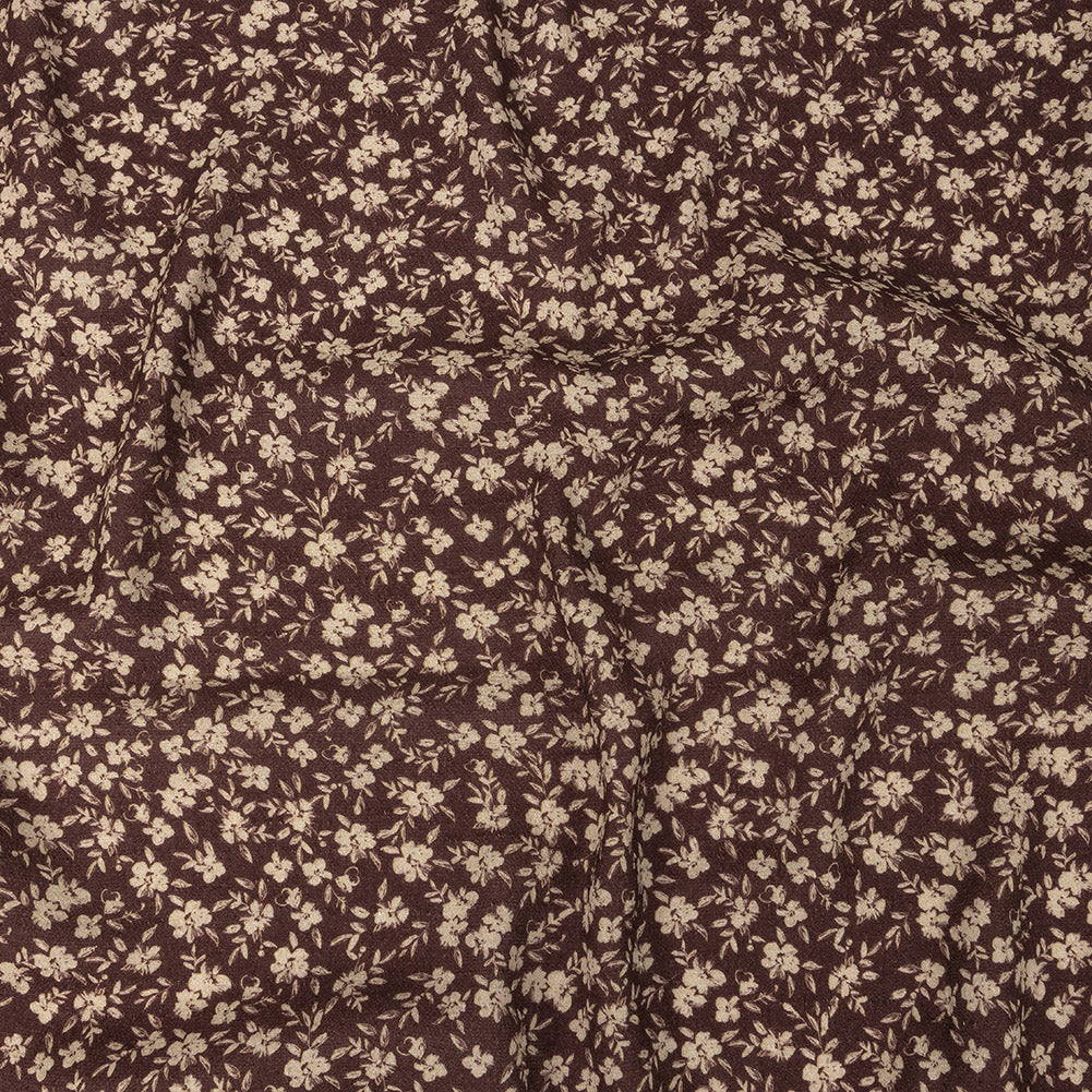 Gauzy Viscose Crepe Print - Brown Floral - Mood Exclusive Flowering Heirloom - Joann Fabrics