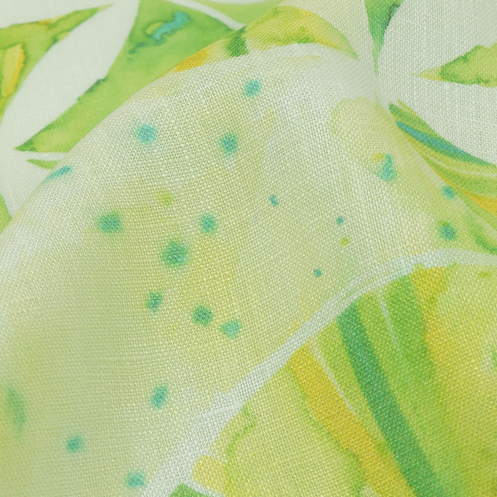 Green and Yellow Watercolor Medallions Medium Weight Linen Woven - Joann Fabrics