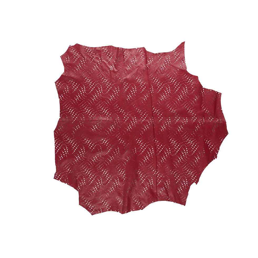 Small Brick Red Abstract Perforated Lamb Leather - Joann Fabrics