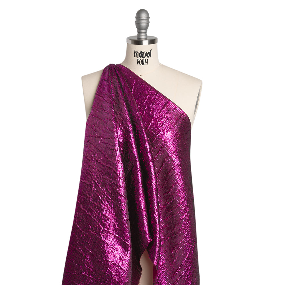 Metallic Brocade - Fuchsia Subtle Wrinkles - Kylie Collection - Joann Fabrics