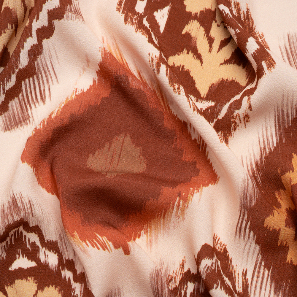 Sustainable Viscose Crepe Print - Cream, Red and Yellow Ikat Diamonds - Mood Exclusive Pressed Peonies - Joann Fabrics