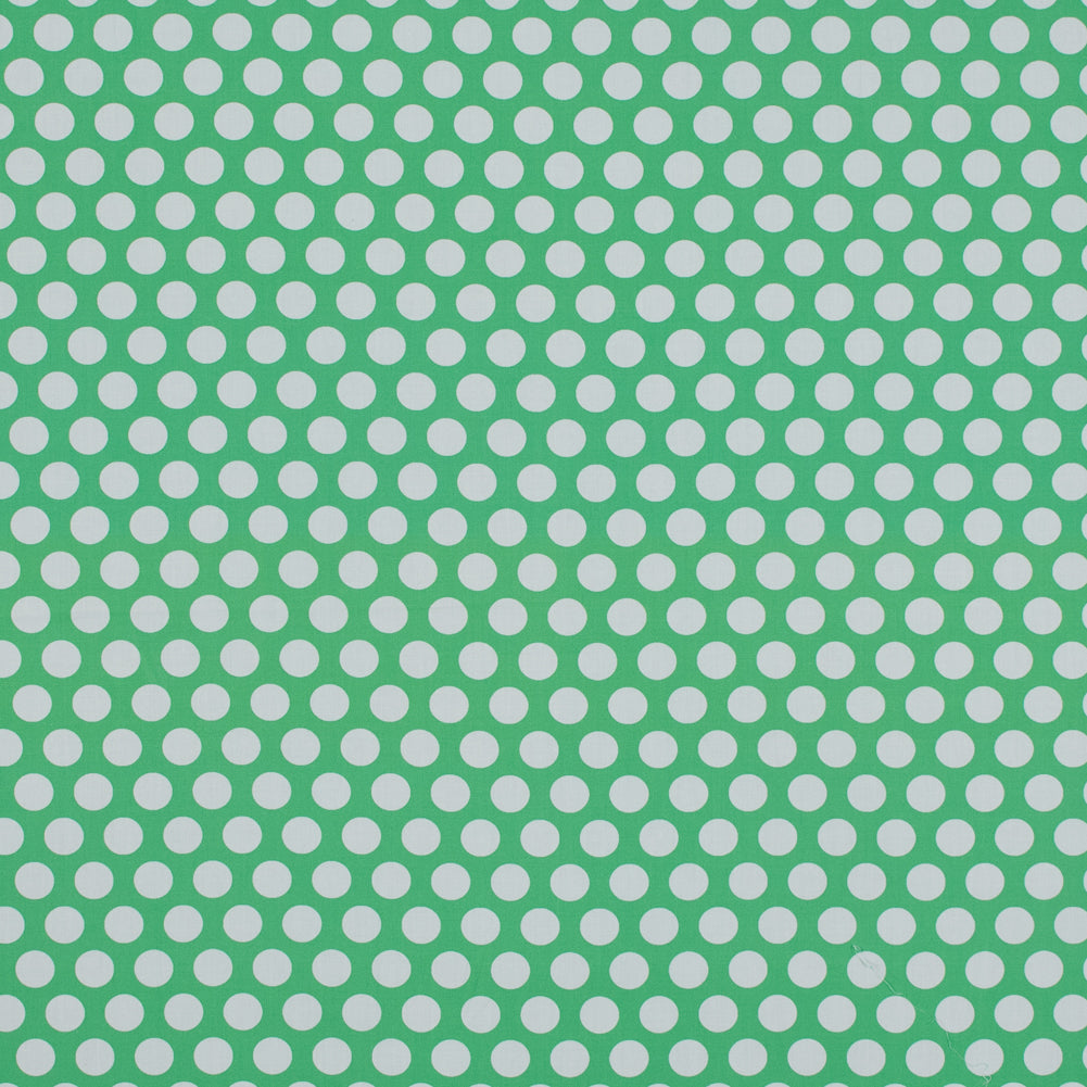 Cotton Poplin - Green and White Polka Dots - Dipping Dots Print - Mood Exclusive Avenable Collection - Joann Fabrics