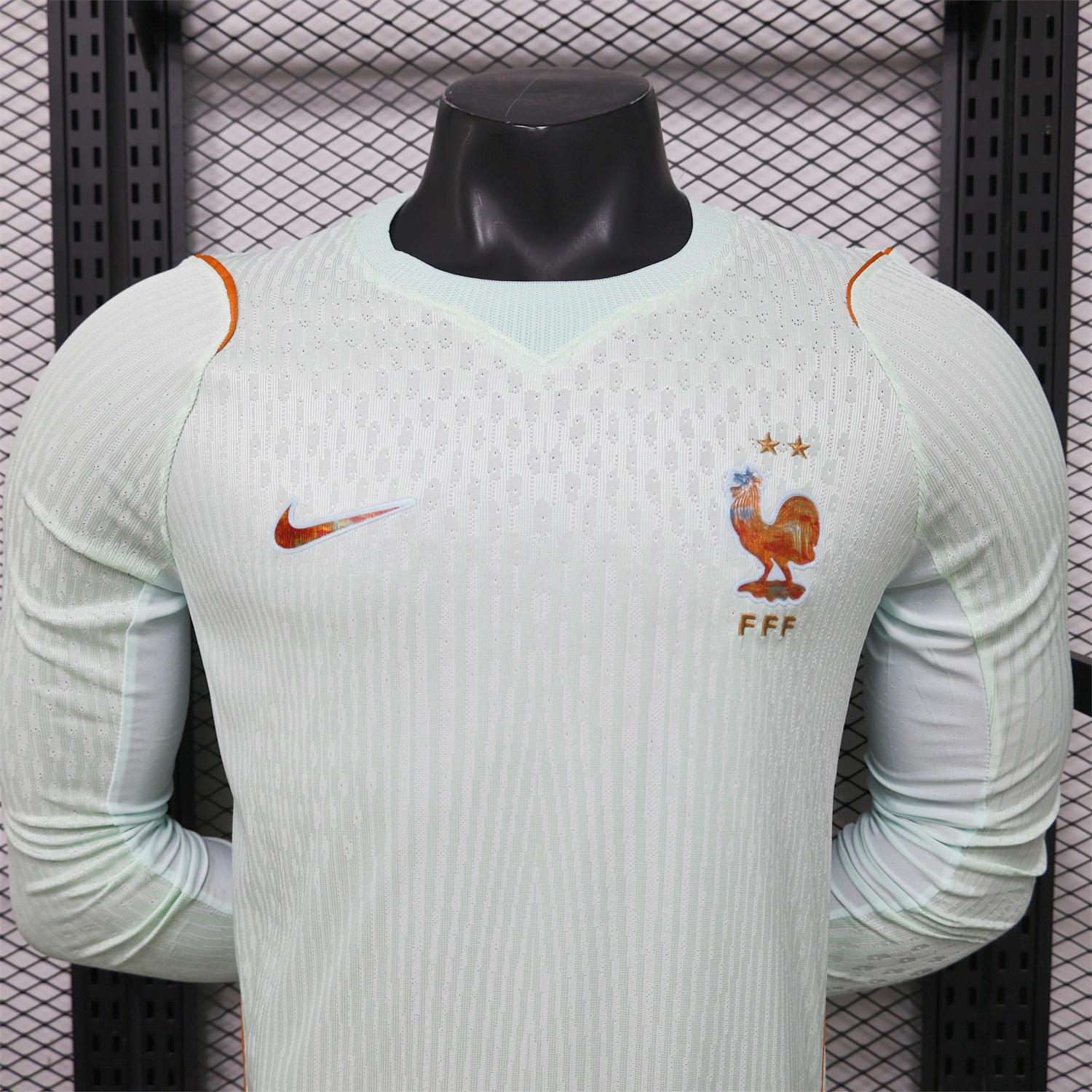 France 2026 Away Mint Green Long Sleeves Jersey - Player Version - UnitedFutballJersey
