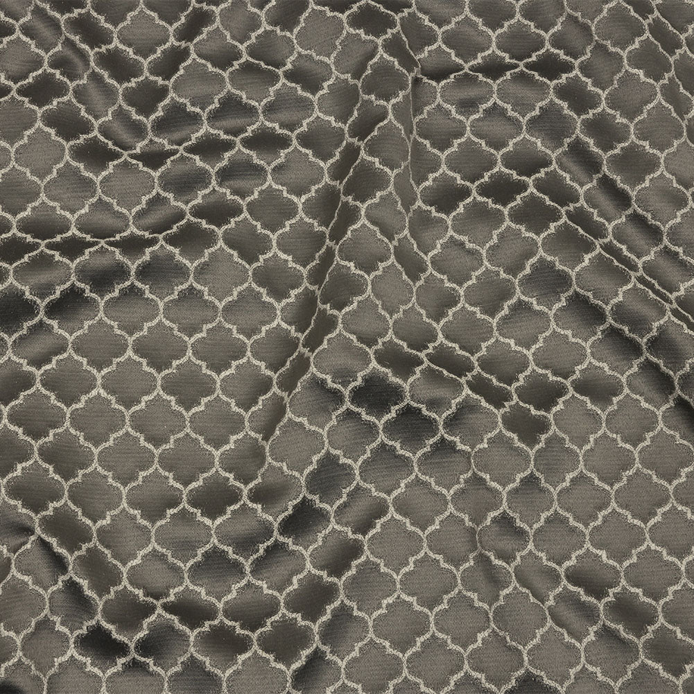 Cotton and Recycled Polyester Drapery Jacquard - Graphite Fancy Little Ogees - British Imported - Joann Fabrics