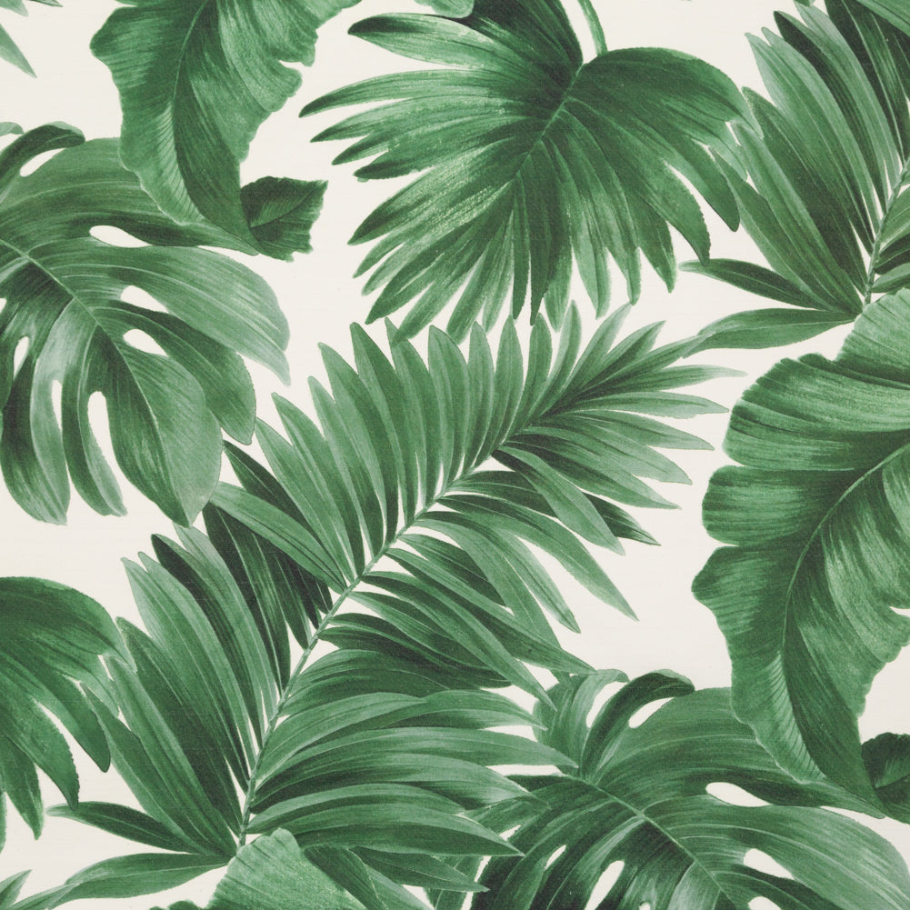 Dark Green Tropical Leaves Printed Woven - Joann Fabrics