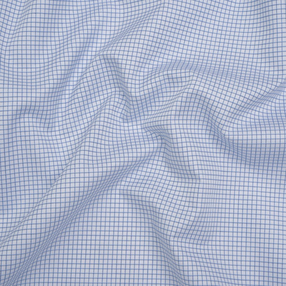 Cotton Twill Shirting - Blue and White Graph Paper Checks - Deadstock - Joann Fabrics