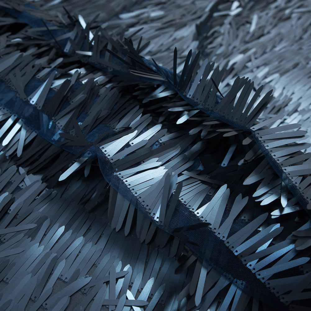 Soft Tulle with Fringe Sequins - Dull Navy - Phryne Collection - Joann Fabrics