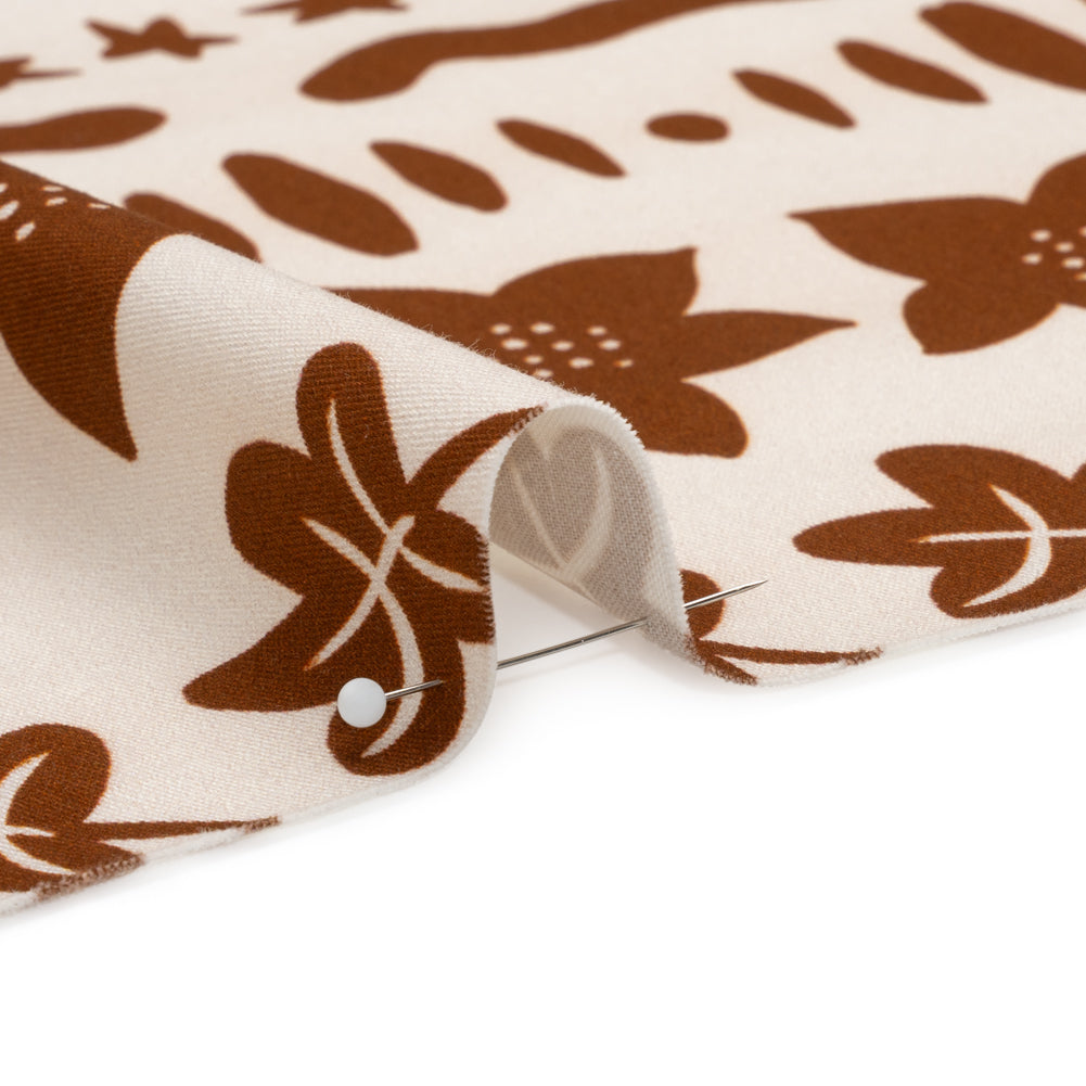 Stretch Cotton Twill Print - Brown Cartoon Objects Stripes - Mood Exclusive Star Anise - Joann Fabrics