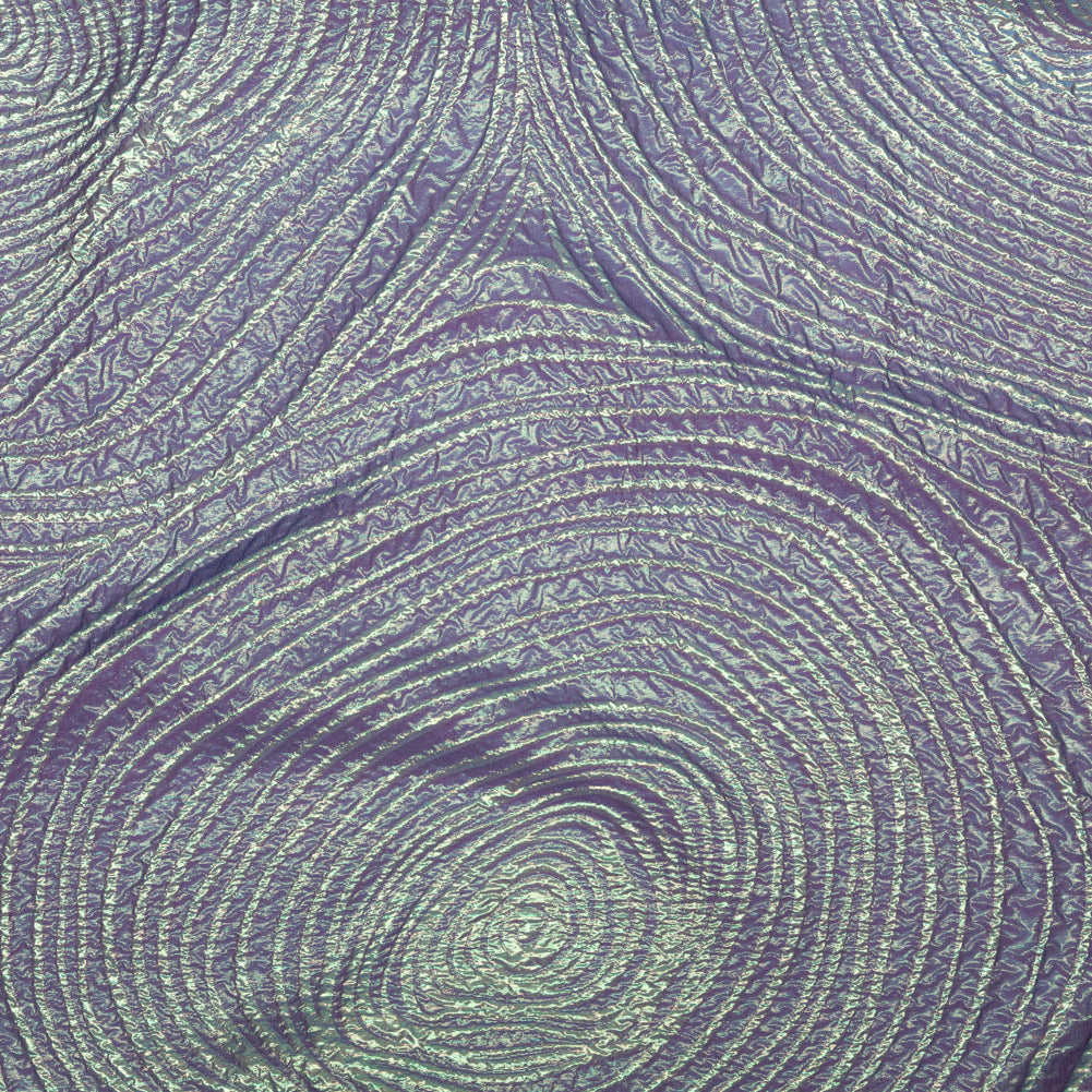 Metallic Green and Moroccan Blue Iridescent Spirals Luxury Organza Brocade - Joann Fabrics