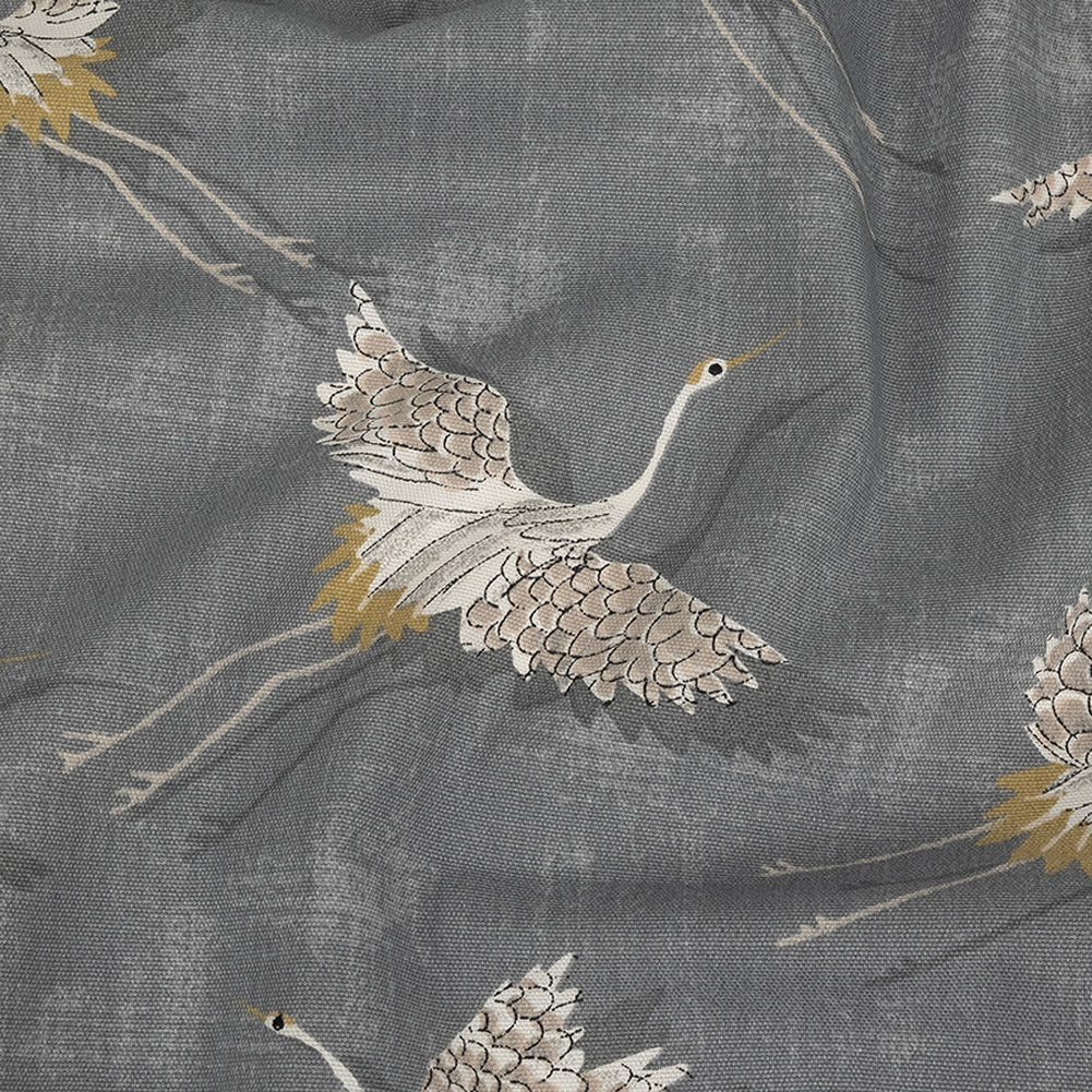 Cotton Canvas Print - Slate Cranes - British Imported - Joann Fabrics