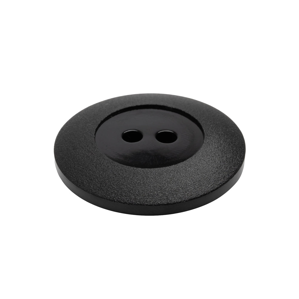 Plastic 2-Hole Button - Black Wide Matte Rim - 40L/25.5mm - Joann Fabrics