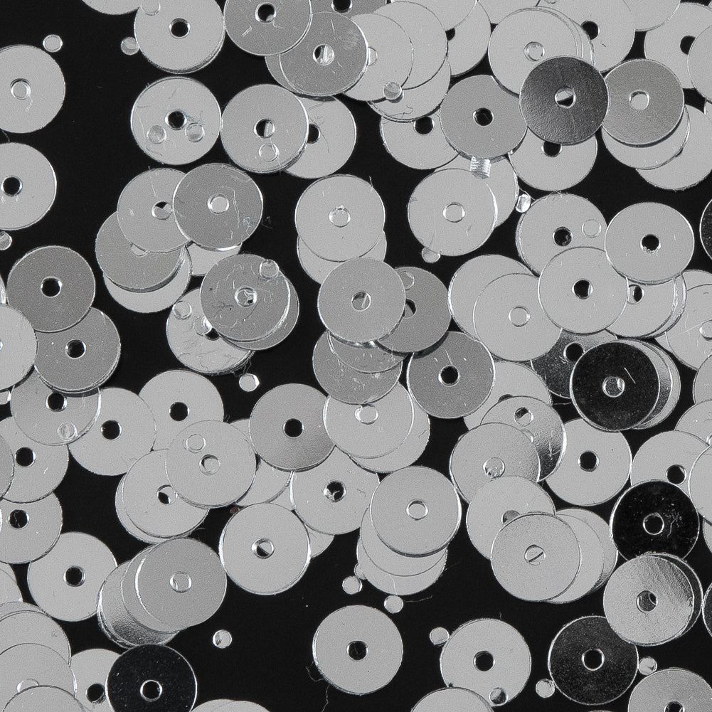 Bag of Silver Color Loose Sequins with Silver Back - 6mm - Joann Fabrics
